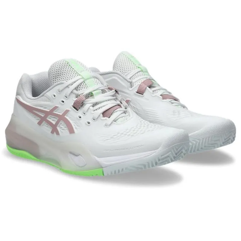Tênis femininos Asics Gel Resolution X Clay White Morganite Pink