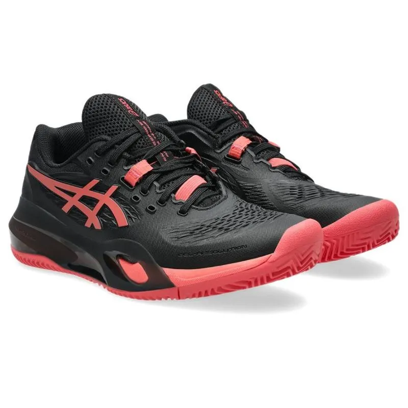 Tênis femininos Asics Gel Resolution X Clay Black Red