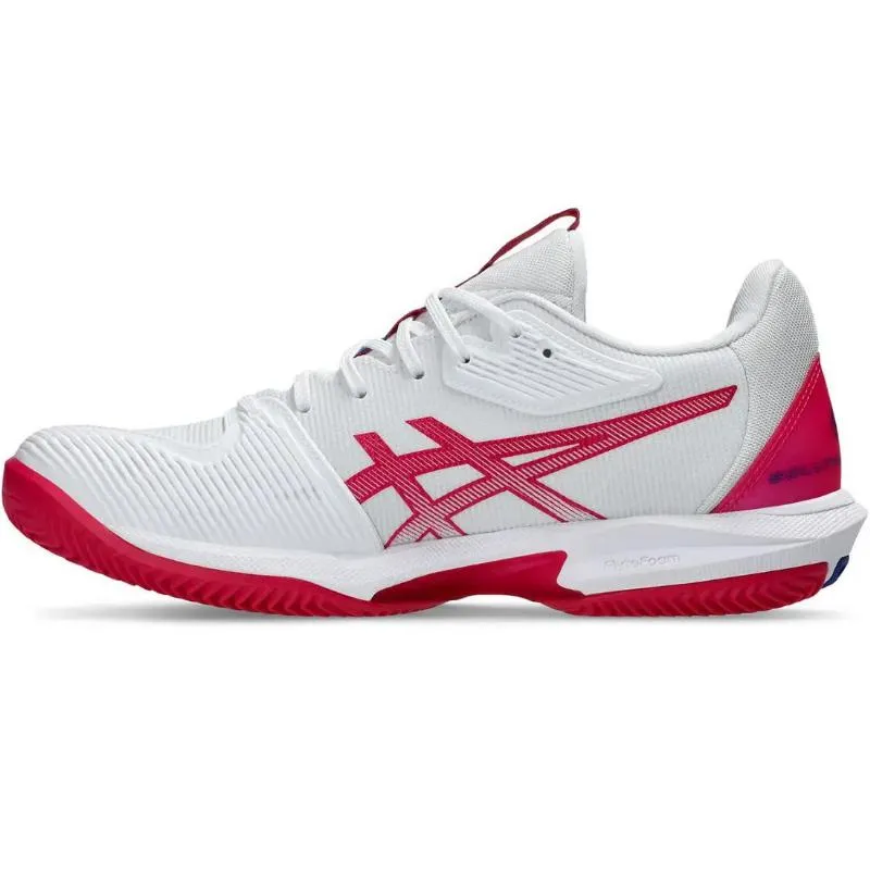 Tênis Asics Solution Speed FF 3 Clay Branco Rosa Brilhante Feminino