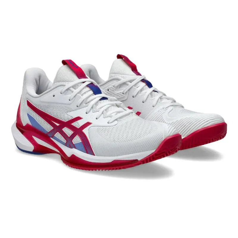 Tênis Asics Solution Speed FF 3 Clay Branco Rosa Brilhante Feminino