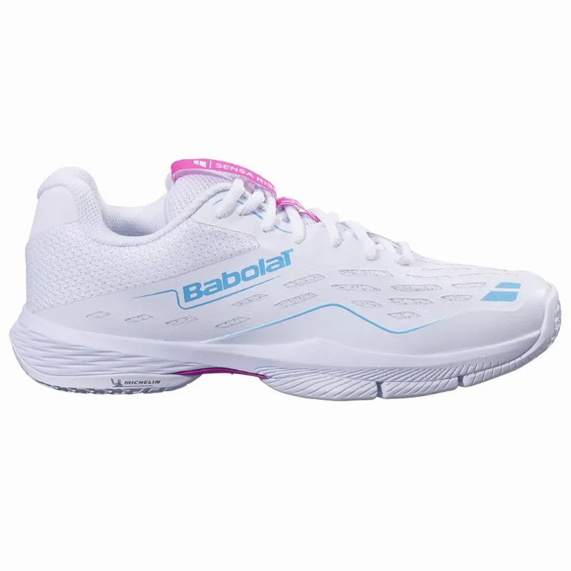 Babolat Sensa Rise Branco Rosa Tênis Feminino