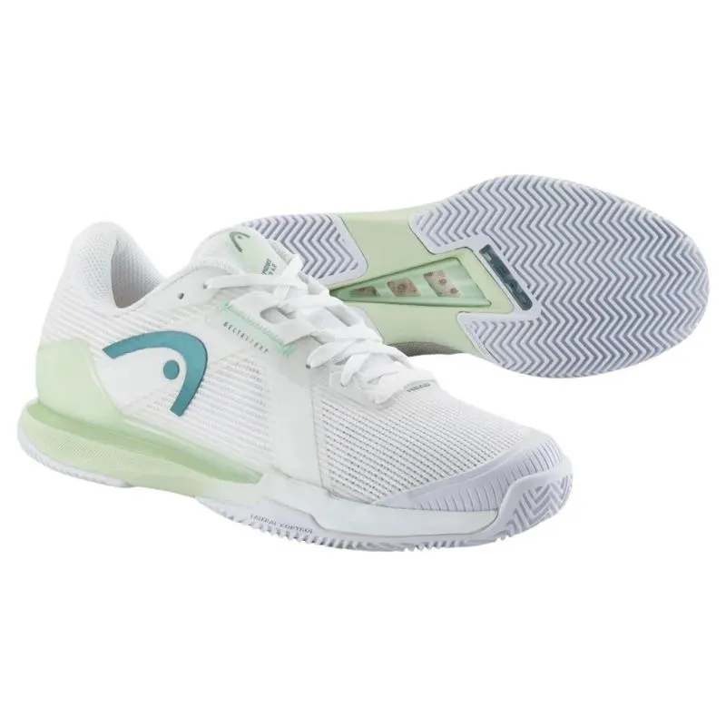 Head Sprint Pro 4.0 Sandplatz Weiß Hellgrün Damen Sneaker