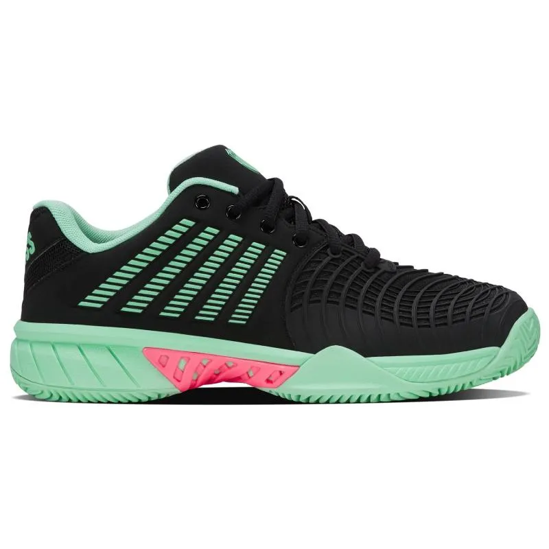 Tênis Feminino Kswiss Express Light 3 HB Clay Preto Menta Rosa