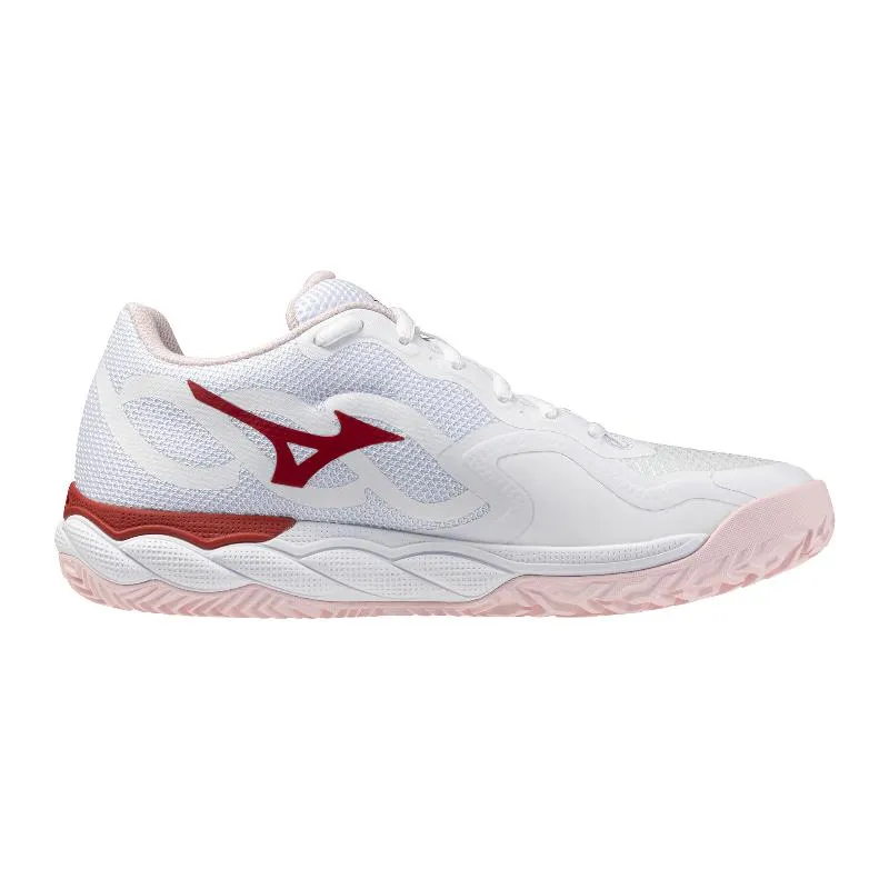 Zapatillas de Padel Mizuno Wave Enforcing Court Clay Blanco Rojo Mujer