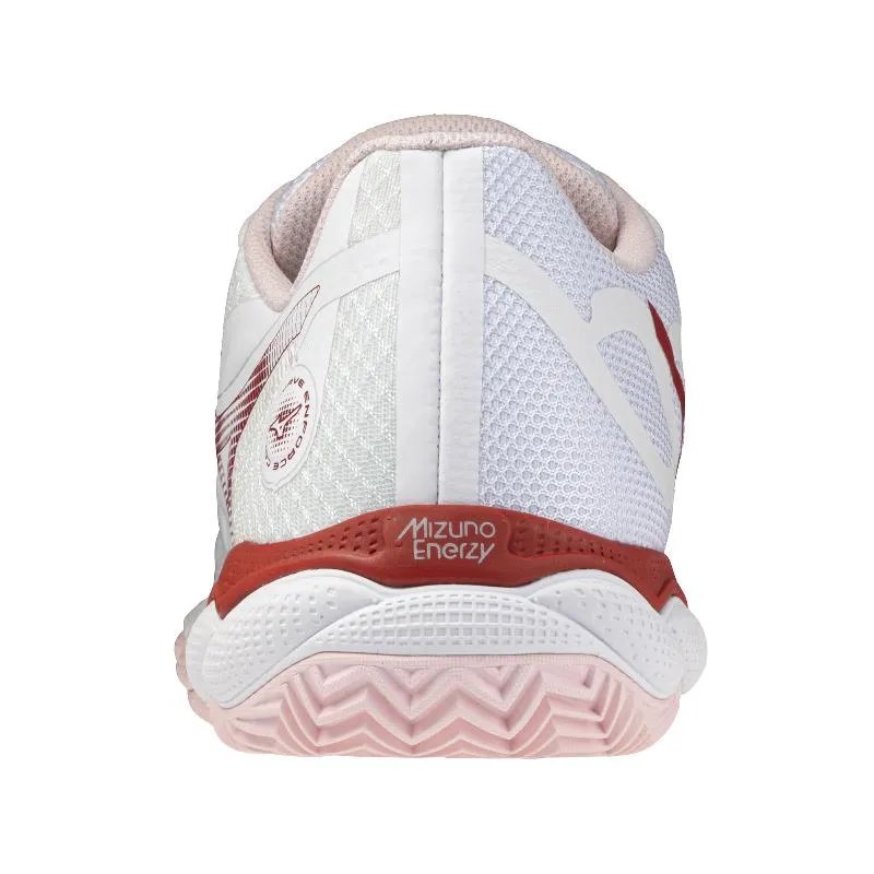 Zapatillas de Padel Mizuno Wave Enforcing Court Clay Blanco Rojo Mujer