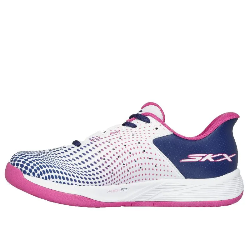 Tênis Feminino Branco Azul-Marinho Skechers Court Reload