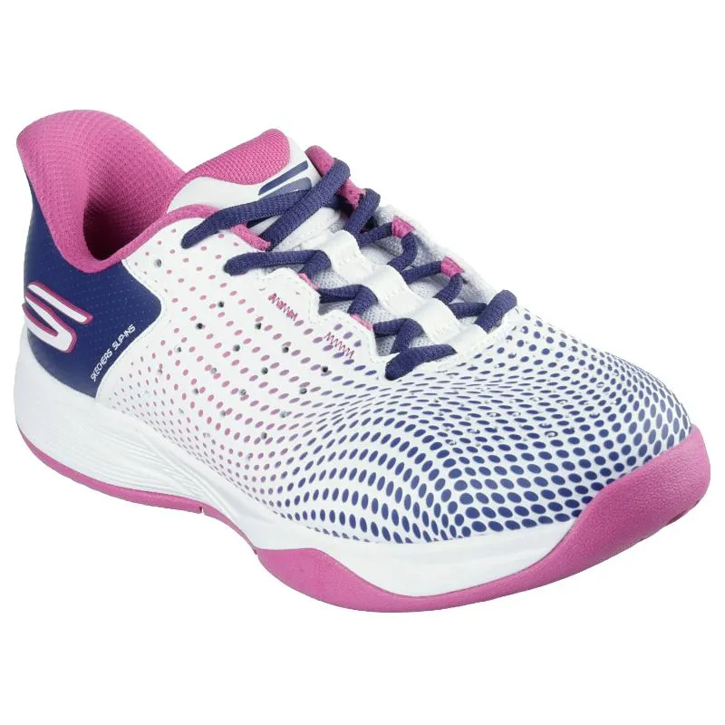 Tênis Feminino Branco Azul-Marinho Skechers Court Reload