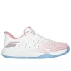 Tênis femininos brancos rosa Skechers Viper Court Reload