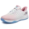 Tênis femininos brancos rosa Skechers Viper Court Reload