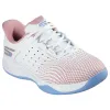 Tênis femininos brancos rosa Skechers Viper Court Reload