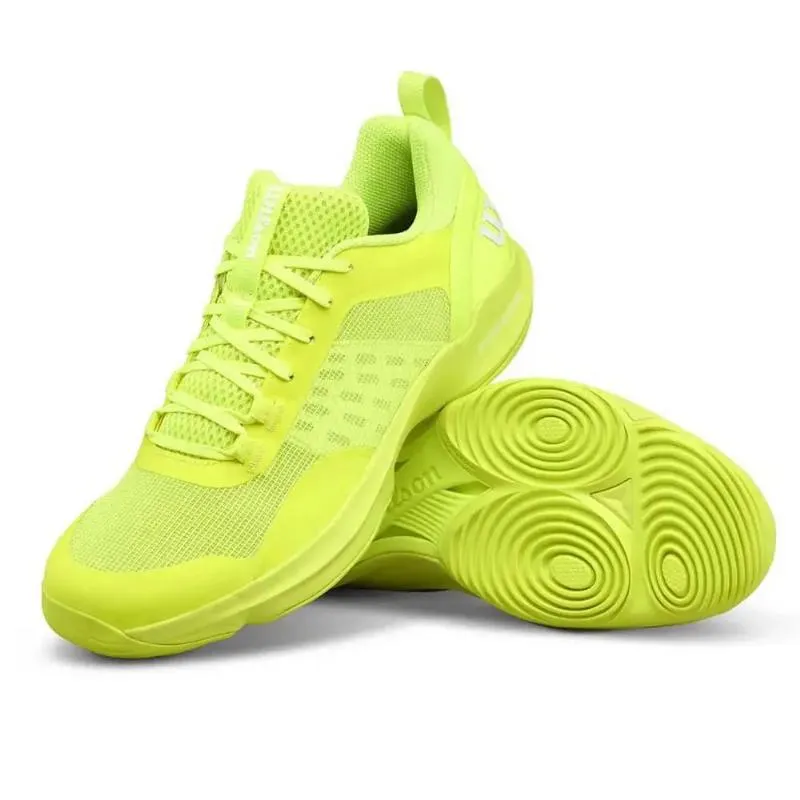 Tênis Wilson Hurakn Pro V2 Fluorescente Amarelo Branco para Mulheres