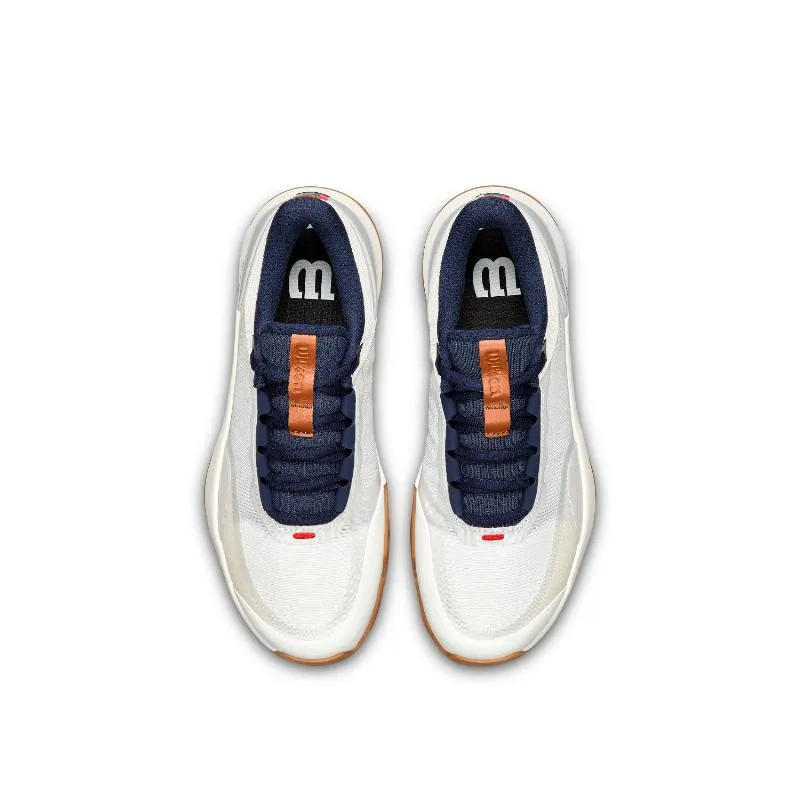 Tênis femininos Wilson Intrigue Tour Clay White Vanilla Azul Marinho