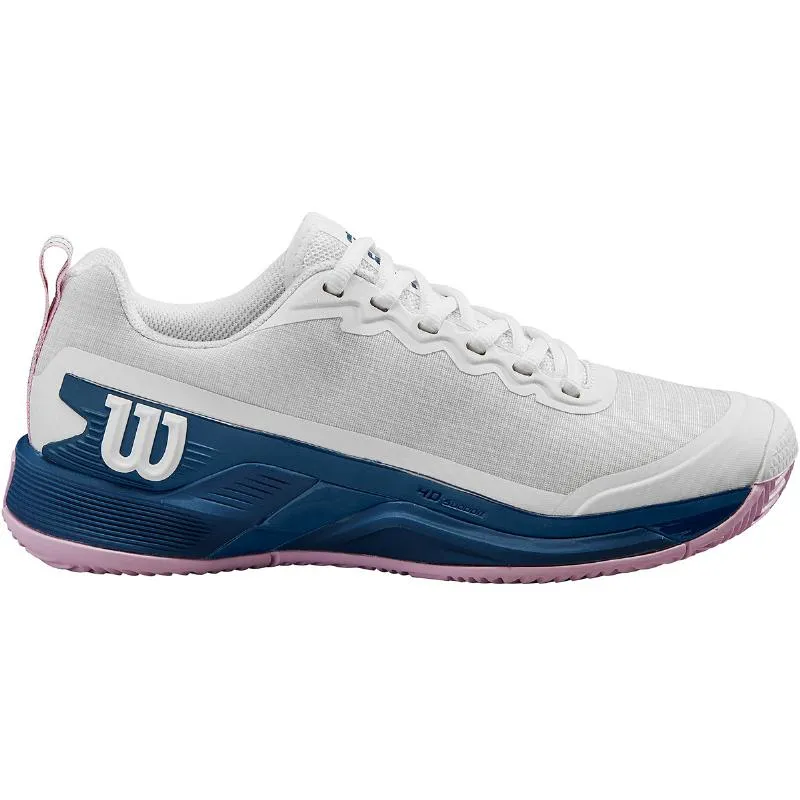 Tênis Wilson Rush Pro 4.5 Clay Branco Azul Feminino