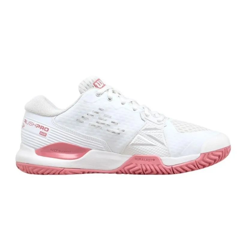 Tênis Júnior Wilson Rush Pro Ace Branco Rosa