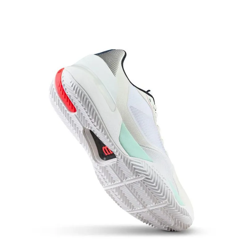 Tênis Wilson Rush Tour 5 Clay White Aqua Coral
