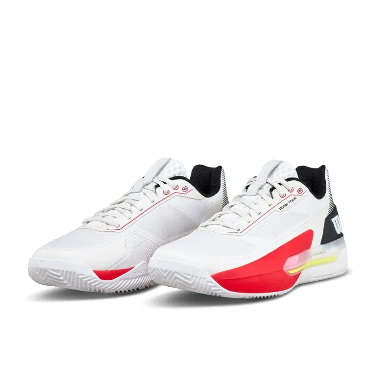 Tênis Wilson Rush Tour 5 Clay White Preto Preto Vermelho