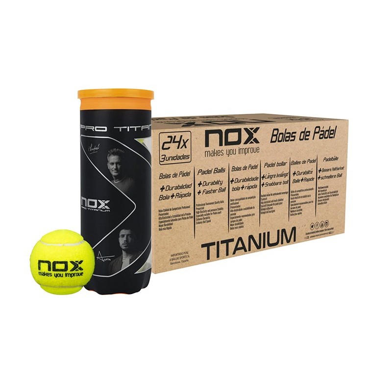 Box of 72 Nox Pro Titanium balls - 24 cans of 3